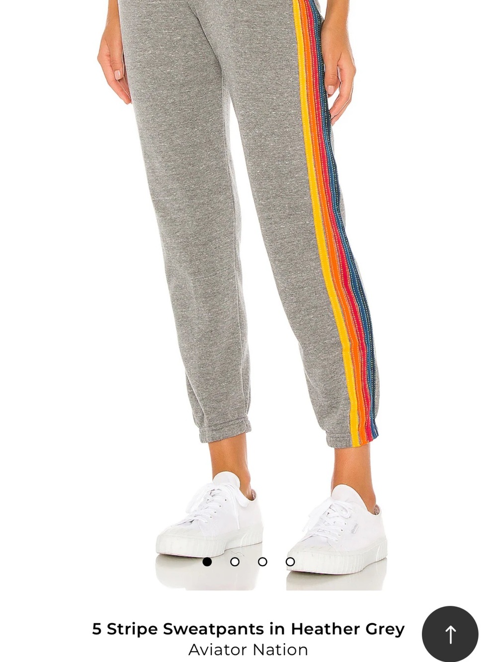 Aviator Nation Heather Grey 5-Stripe Joggers with Yellow & Orange Side Stripes - Picture 4 of 4